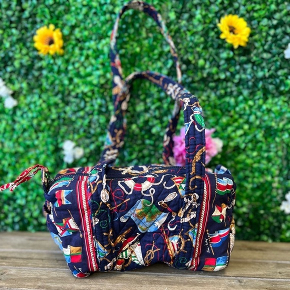 Vintage Vera Bradley Small Duffel Bag in "Regatta- 1994" Pattern - Picture 1 of 11